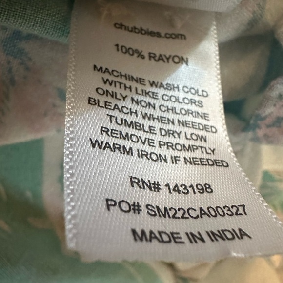 Chubbies Shirt Men's Sz Large Tropical Palm Short Sleeve Casual Lightweight - Picture 10 of 12